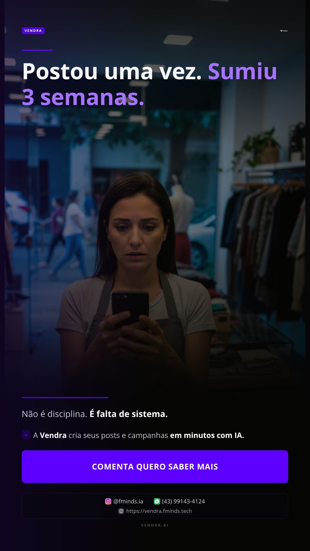 Post gerado: 'Você cria ou só procrastina?'